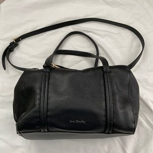 Vera Bradley Mallory Satchel. Genuine Pebbled Leather Blk w/Dust Bag